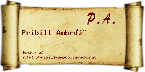 Pribill Ambró névjegykártya