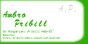 ambro pribill business card